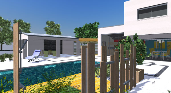 jardin avec piscine villa tradition